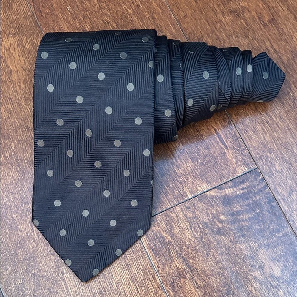 Bugatchi Chocolate Brown Polka Dot Woven Tie, 100% Silk, Made in Italy